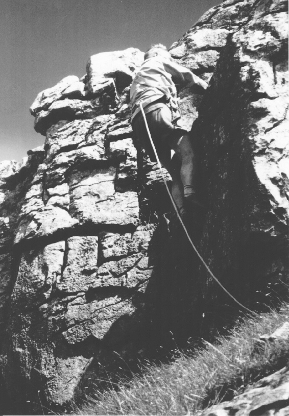 Bill climbing.  © Yorkshire Ramblers' Club