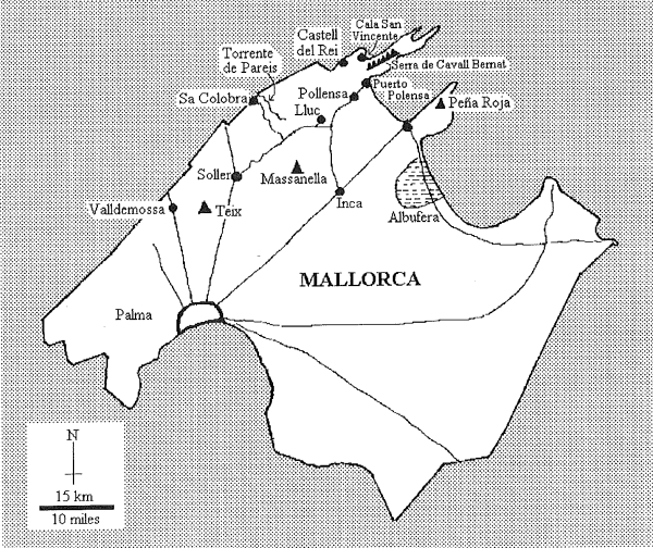 Mallorca Map.  © Yorkshire Ramblers' Club