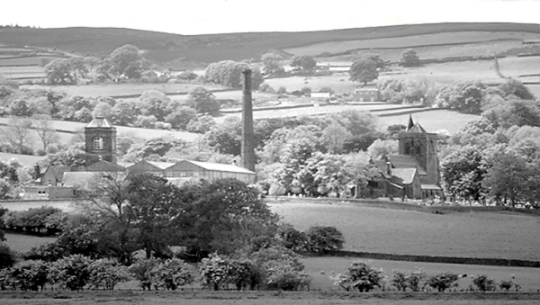 Slingby’s New Mill and Saint Mary’s Church.  © Yorkshire Ramblers' Club