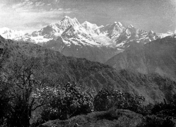 The Jugal Himal with the expedition objective, Big White Peak, in the centre by Arthur Tallon.  © Yorkshire Ramblers' Club