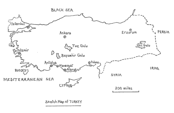 Map of Turkey.  © Yorkshire Ramblers' Club