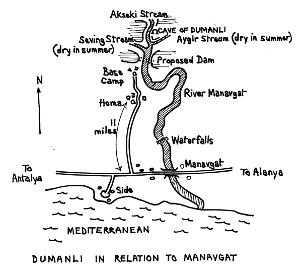 Dumanli in Relation to Manaygat.  © Yorkshire Ramblers' Club
