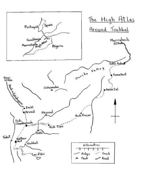 High Atlas Sketch Map.  © Yorkshire Ramblers' Club
