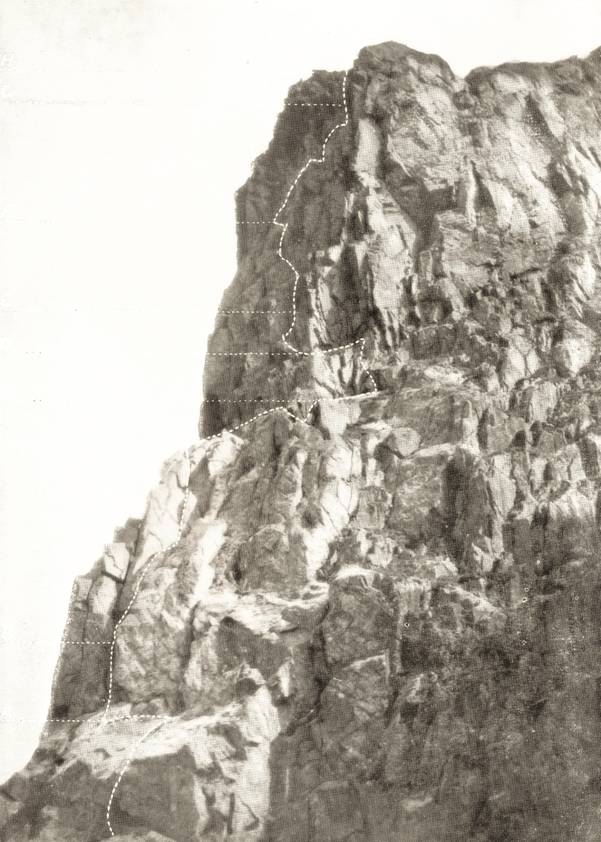 The Pillar Rock, North-West Angle By J. H. Taylor.  © Yorkshire Ramblers' Club