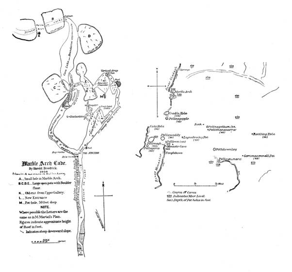 Marble Arch Cave Plan by H.Brodrick.  © Yorkshire Ramblers' Club