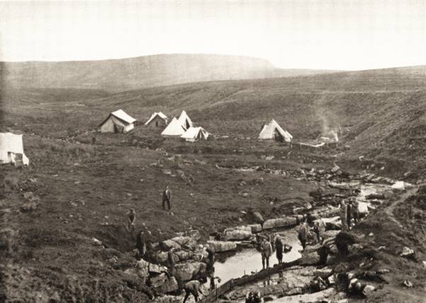 The Camp by Gaping Ghyll by JF Seamann.  © Yorkshire Ramblers' Club