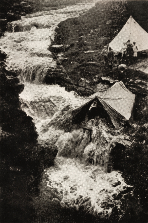Gaping Ghyll Flood, 1929 by S.J. Swale.  © Yorkshire Ramblers' Club