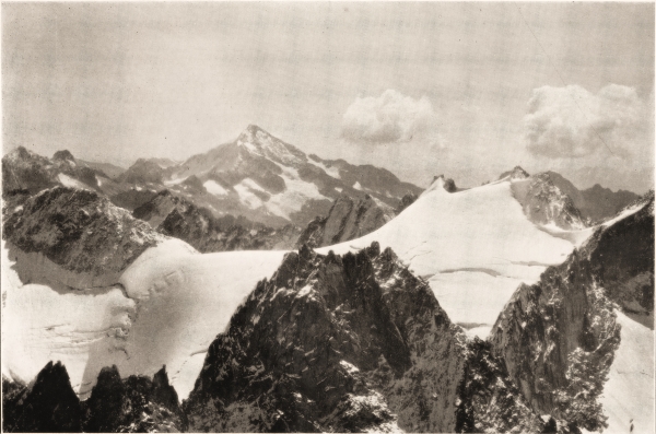 Monte Disgrazia (seen over Bregaglia Peaks) by E.H. Sale.  © Yorkshire Ramblers' Club