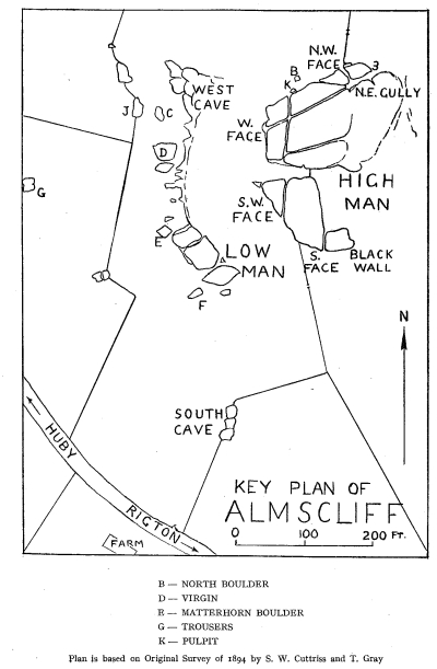 Key Plan of Armscliff.  © Yorkshire Ramblers' Club