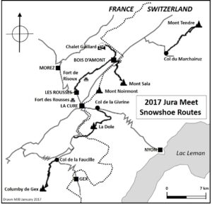 Jura snowshoe routes map